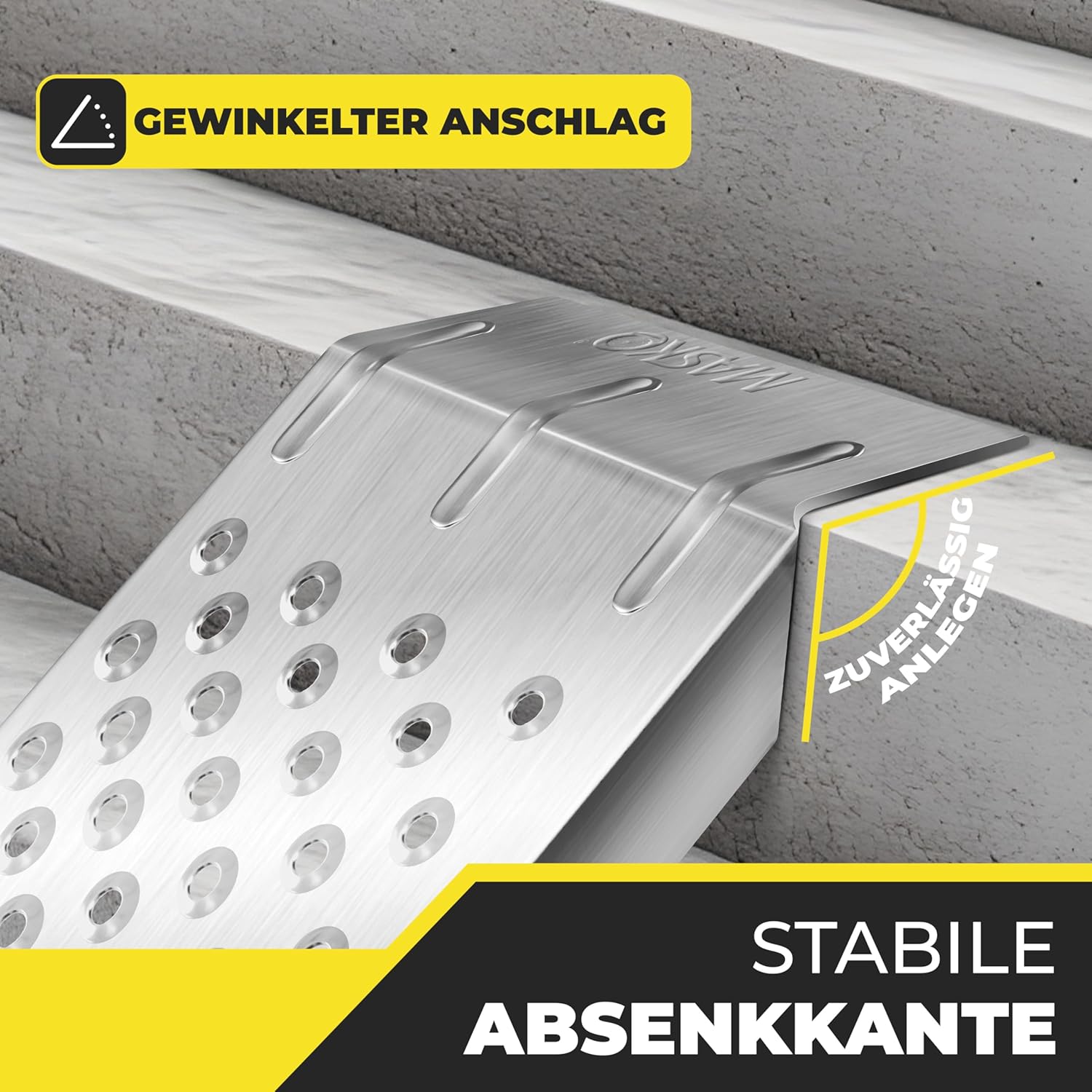 MASKO® 2X Auffahrrampe | Verladerampe | Verladeschiene | verzinkter Stahl | Antirutsch | 200kg* Pro Stück | Max 400kg* Pro Paar | Motorrad ATV Quad PKW Auto Laderampe | Anhängerrampe — Ansicht 5