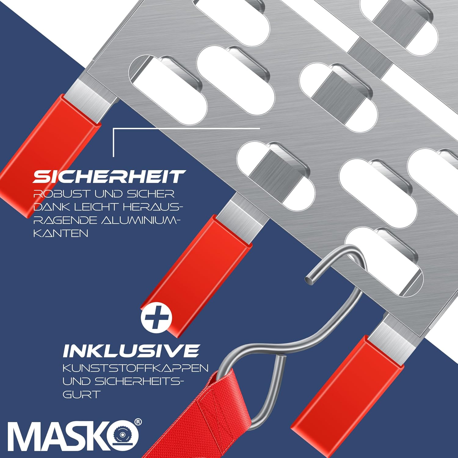 MASKO® Auffahrrampe 340kg Faltbare ALU Verladerampe Max 680kg* Pro Paar Verladeschiene Antirutsch Klappbar max. 340kg* pro Stück Motorrad ATV Quad PKW Auto Laderampe,1x Auffahrrampe Silber — Ansicht 5
